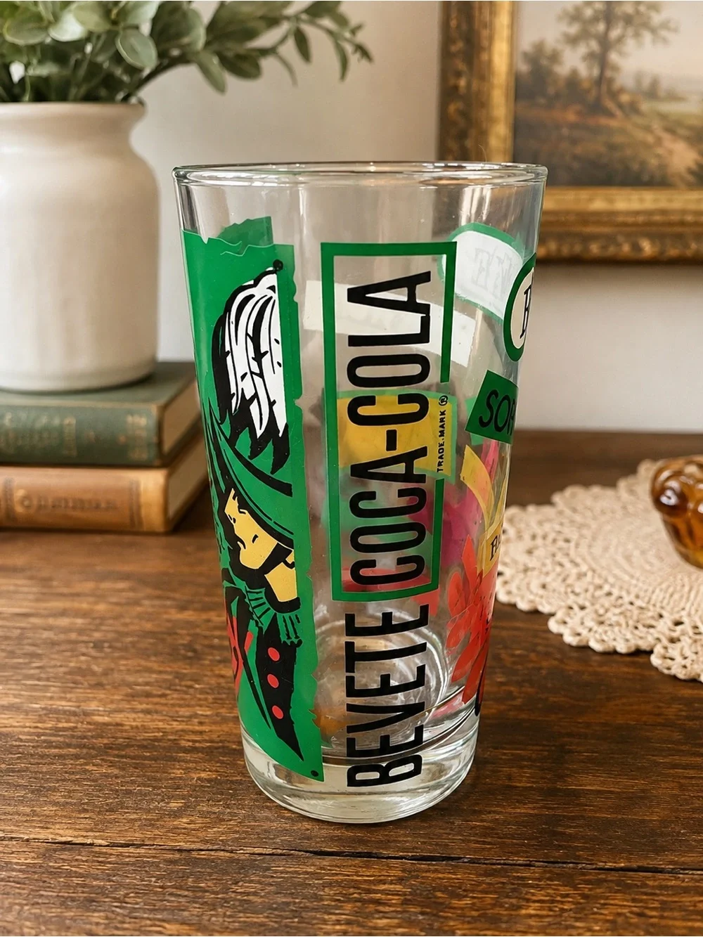 Vintage Italian Coca-Cola Bevete Coca-Cola Italy Souvenir Travel Glass Tumbler